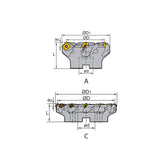 Face milling FMA01 Kr: 45° FMA01-050/063/080/100/125/160/200-A22/B27/C60/D0-SE12-04/04C - Makotools Industrial Supply Tools for Metal Cutting
